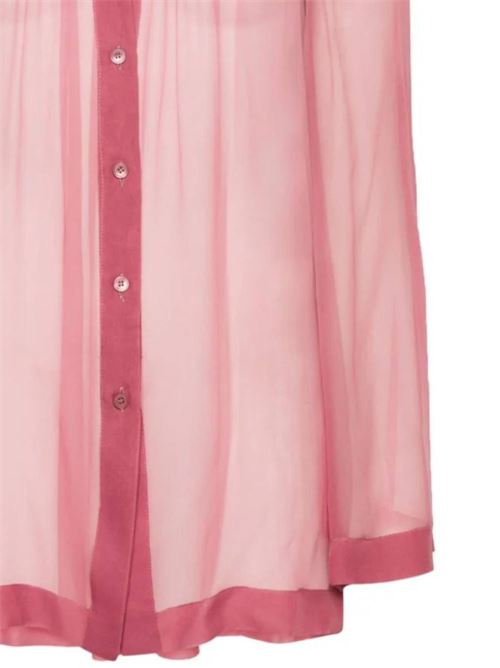 Camicia semitrasparente in chiffon di seta rosa Alberta Ferretti | AF021901140189